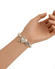 Classic Saturn pearl heart bracelet