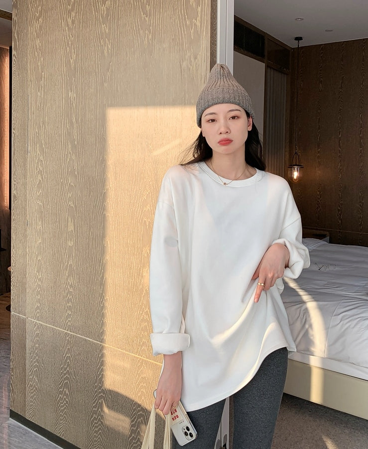350g Fleece-Lined Thickened Korean-Style Loose Base Layer