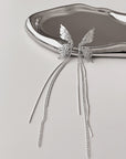 Korean 925 Silver Butterfly Wing Tassel Earrings