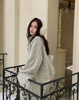 Stand Collar Wool Blend Padded Jacket