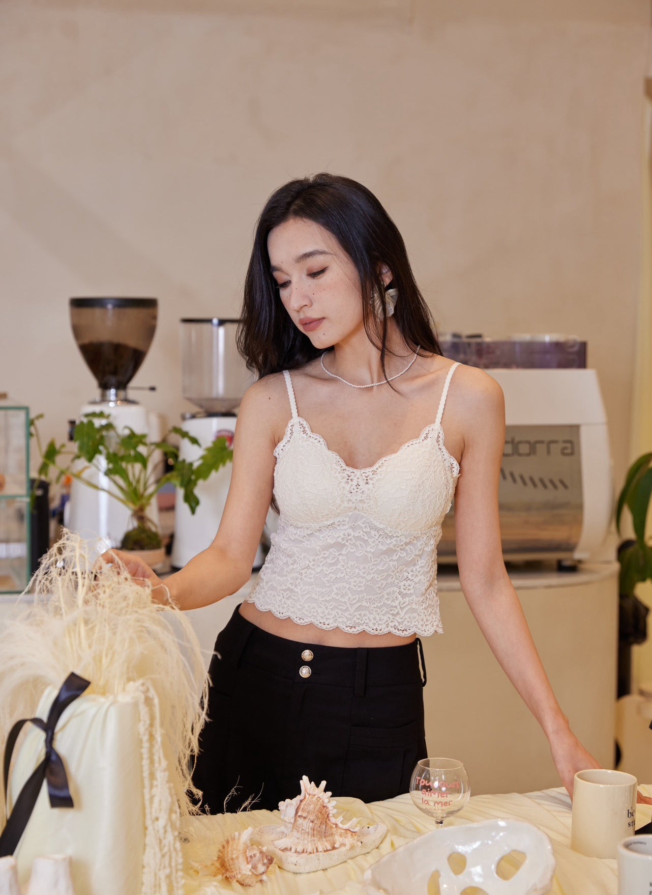 Misty Lace Padded Camisole