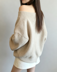 Asymmetrical Shoulder Chunky Knit Sweater