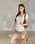 Minimalist V-Neck Fitted Top
