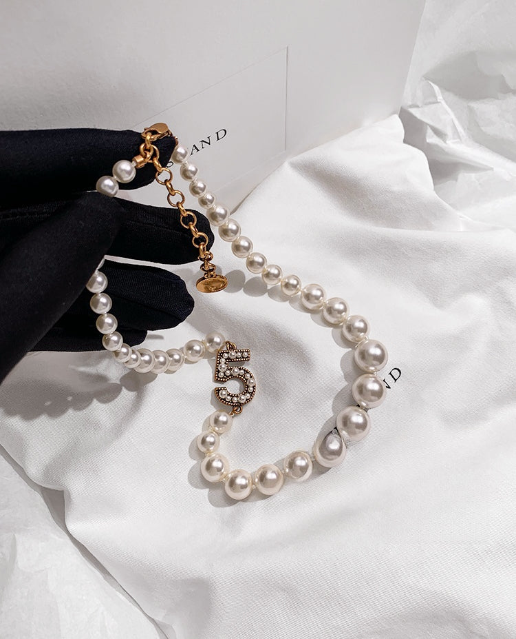 Chanel-Inspired No.5 Pearl Necklace