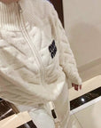 Extra-Thick Mu Style Stand Collar Zip Cardigan