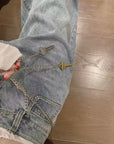 AW Rhinestone Curved Blade Pants (with Waist Chain)