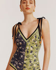 REVERSIBLE TIE-SHOULDER ONE PIECE SWIMSUIT