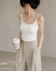 Lace Back Cami with Built-In Bra