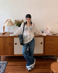 White Open Knit Smock Sun Protection Top