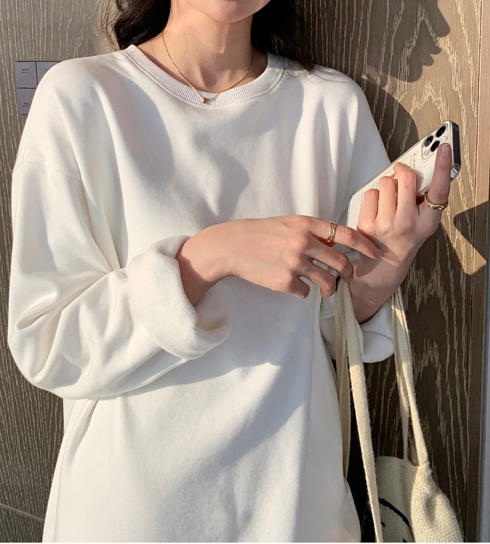 350g Fleece-Lined Thickened Korean-Style Loose Base Layer