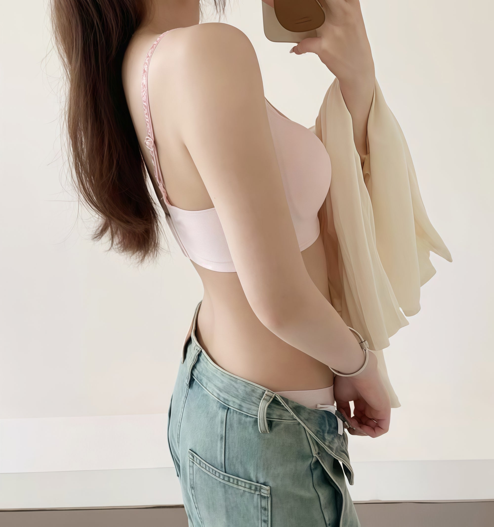 CALNIKEAN Anti-Gravity Milk Silk Breathable Lingerie Set