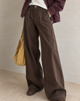 Korean Contrast Stitch Barrel Pants