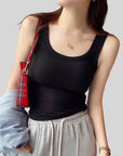 Plunging U-Back Bust-Enhancing Tank Top