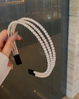 Three Layers Height Cranial Top Pearl Hair Hoop