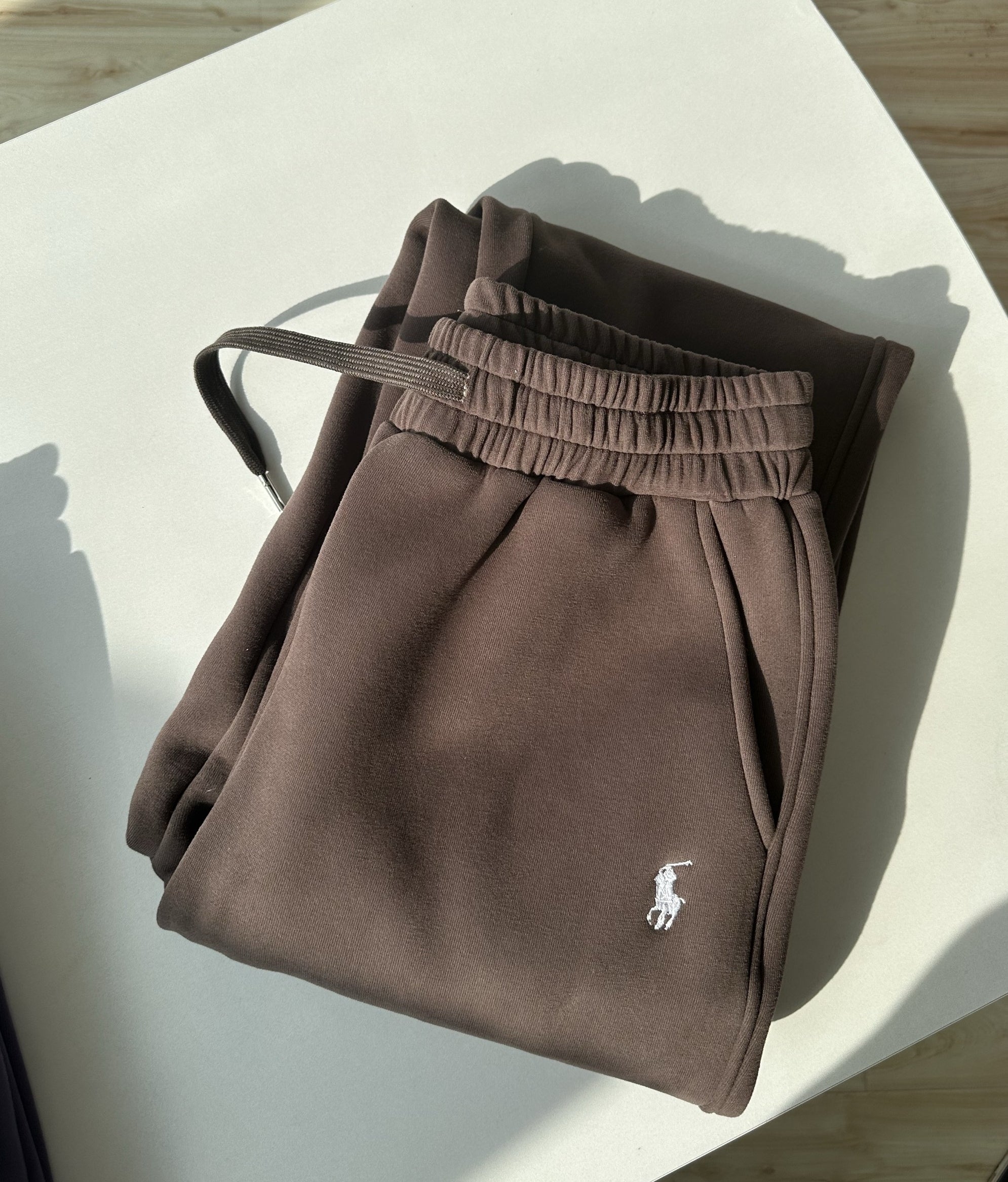 Fleece-Lined Joggers with Pony Embroidery