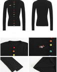Dachshund Embroidered Fitted Knit Top