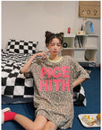 Cotton Leopard Letter Pajama