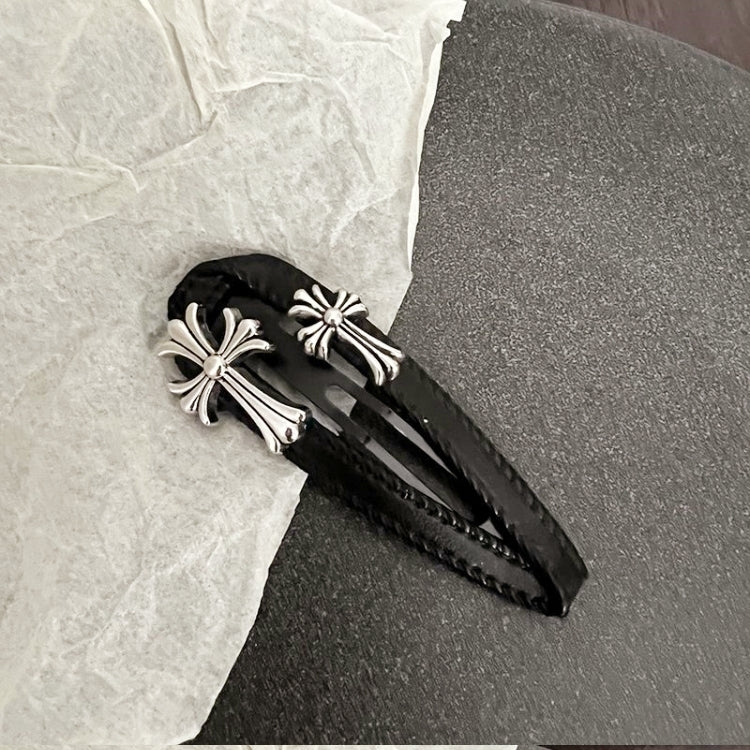 Kroheart Leather Side Hair Clips (Set of 6, 3 Pairs)