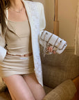 Statement lace-panelled couture blazer