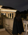 Mocha Fur-Collar Cape Coat