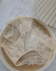 French High-Waisted Lace Pure Cotton File Antibacterial Panties (Pack of 2)