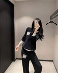 Contrast Logo Knit Set