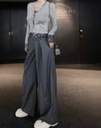 Handcrafted sequin flower tailored pants