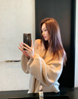 Asymmetrical Shoulder Chunky Knit Sweater