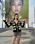 Luxurious Wool Cutout Knit Cardigan