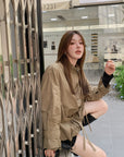 Casual Utility-Style Jacket with Straps