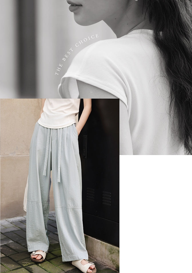 Bone-Line Slim Fit Round Neck Basic Short Sleeve Tee