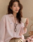 Korean-Style Pink Shirt