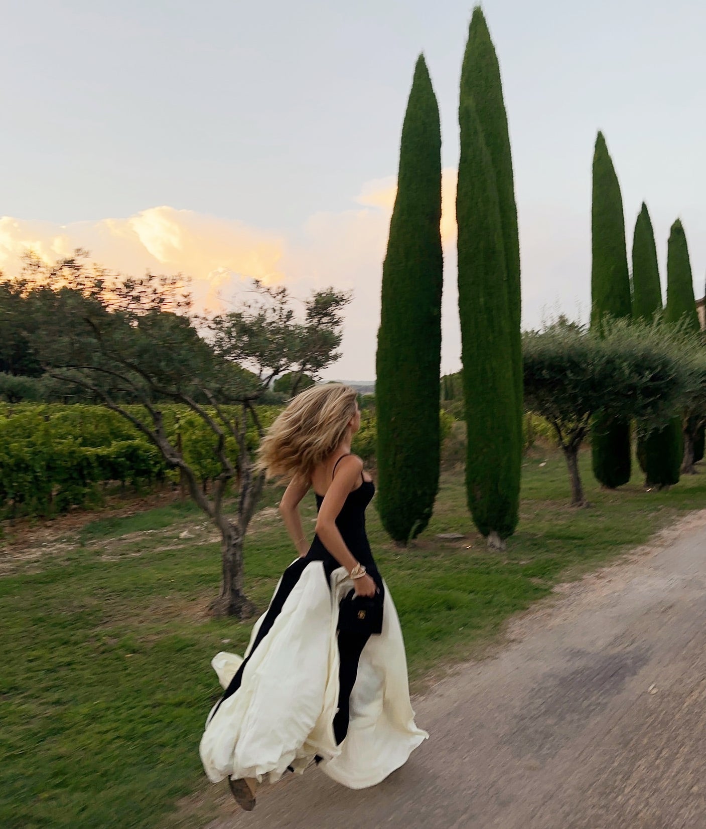 Black and White Patchwork Maxi Slip Dress