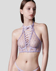 Pure Allure Halter Sheer Lace Lingerie (Panties Not Included)