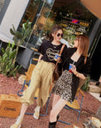 Sweet High-Waisted Leopard Print Skirt
