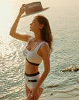 Chanel-Style Bikini Separated Long Sleeve Three-Piece Set