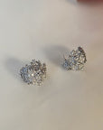 Korean Hollow Exquisite Rhinestone 925 Silver Stud Earrings