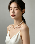 Korean-Inspired Floral Pearl Necklace