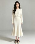 Thick Knit High-Waisted Fishtail Skirt