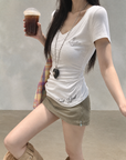 Minimalist V-Neck Fitted Top