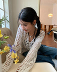 White Open Knit Smock Sun Protection Top