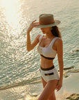 Chanel-Style Bikini Separated Long Sleeve Three-Piece Set