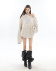 Spring/Summer New Arrival Unique Asymmetric Zipper Off-Shoulder Sweatshirt