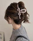 Elegant Large Butterfly Shark Clip in Blush Pink