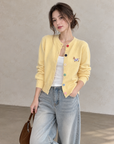 Dopamine Colour-Button Knit Cardigan