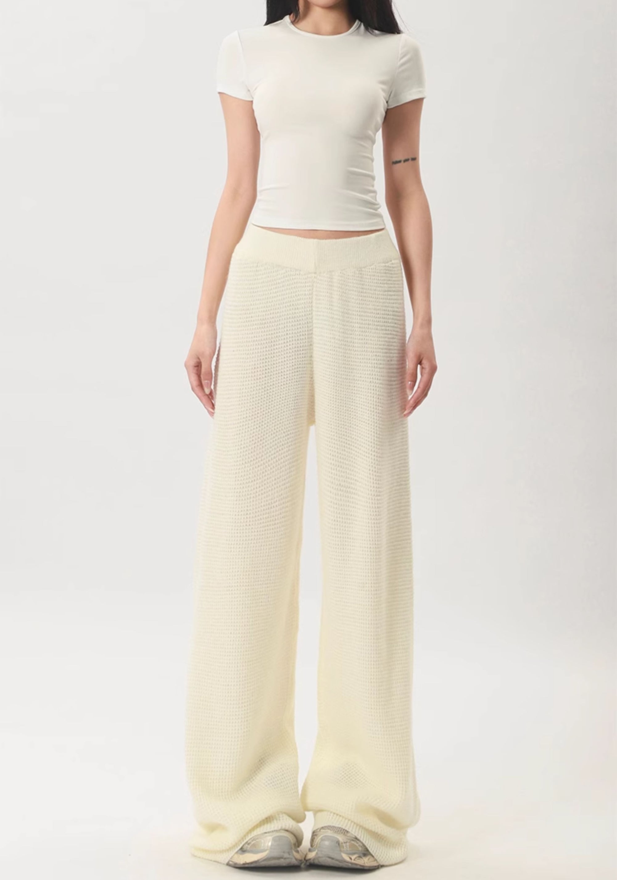 Waffle Knit ALO Wide-Leg Pants