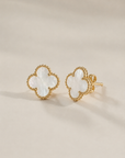Mother-of-Pearl Clover Stud Earrings