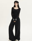 Dark Aesthetic Fleece-Lined Chrome Hearts-Inspired Set