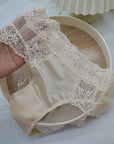 French High-Waisted Lace Pure Cotton File Antibacterial Panties (Pack of 2)