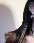 Korean 925 Silver Butterfly Wing Tassel Earrings